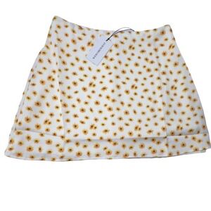 Revolve WEWOREWHAT Womens Mini Slip Skirt Ditsy Daisies Ivory Medium Cottagecore